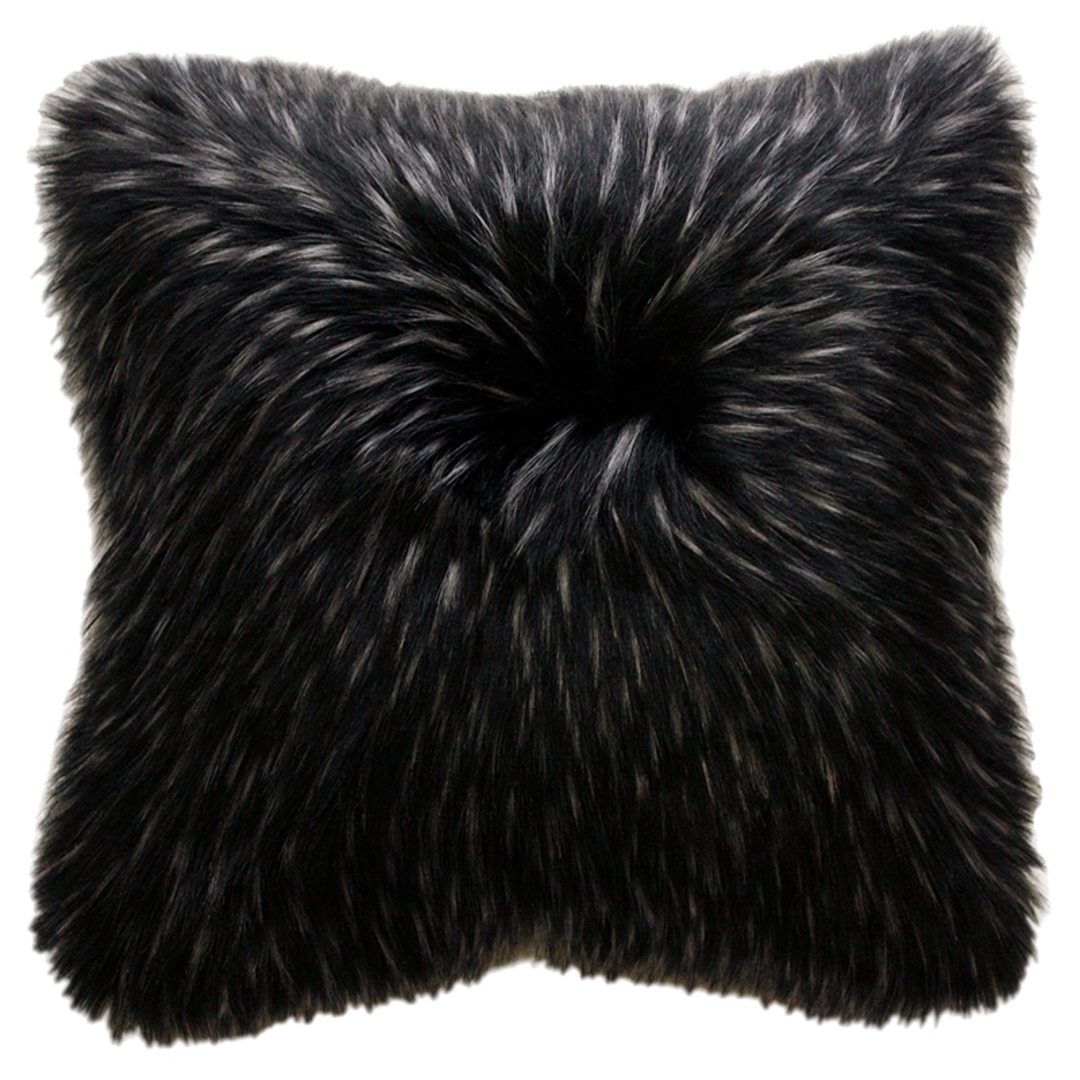 Heirloom Exotic Faux Fur - Cushion / Throw  - Ebony Plume image 3